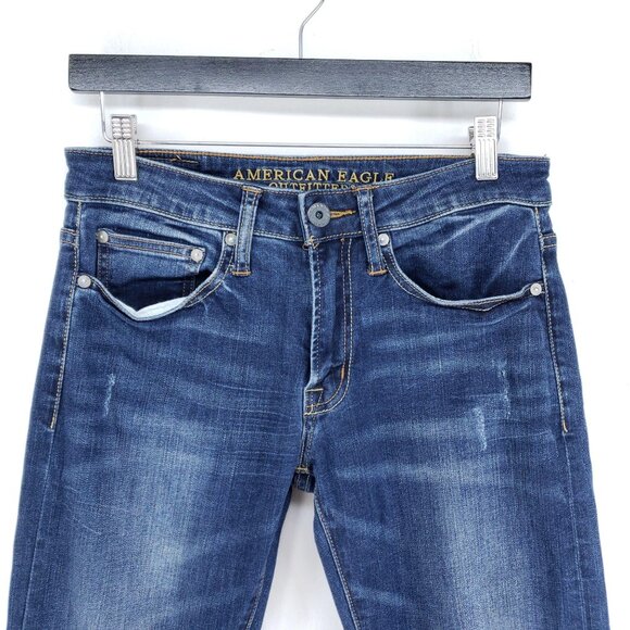 American Eagle Slim Straight Jeans Mens Size 28x30 Active Flex Dark - Picture 4 of 8